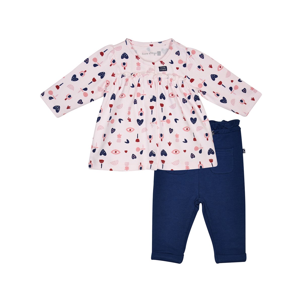 Tunic jegging julienne maille bebe blanc, SUCRE D'ORGE