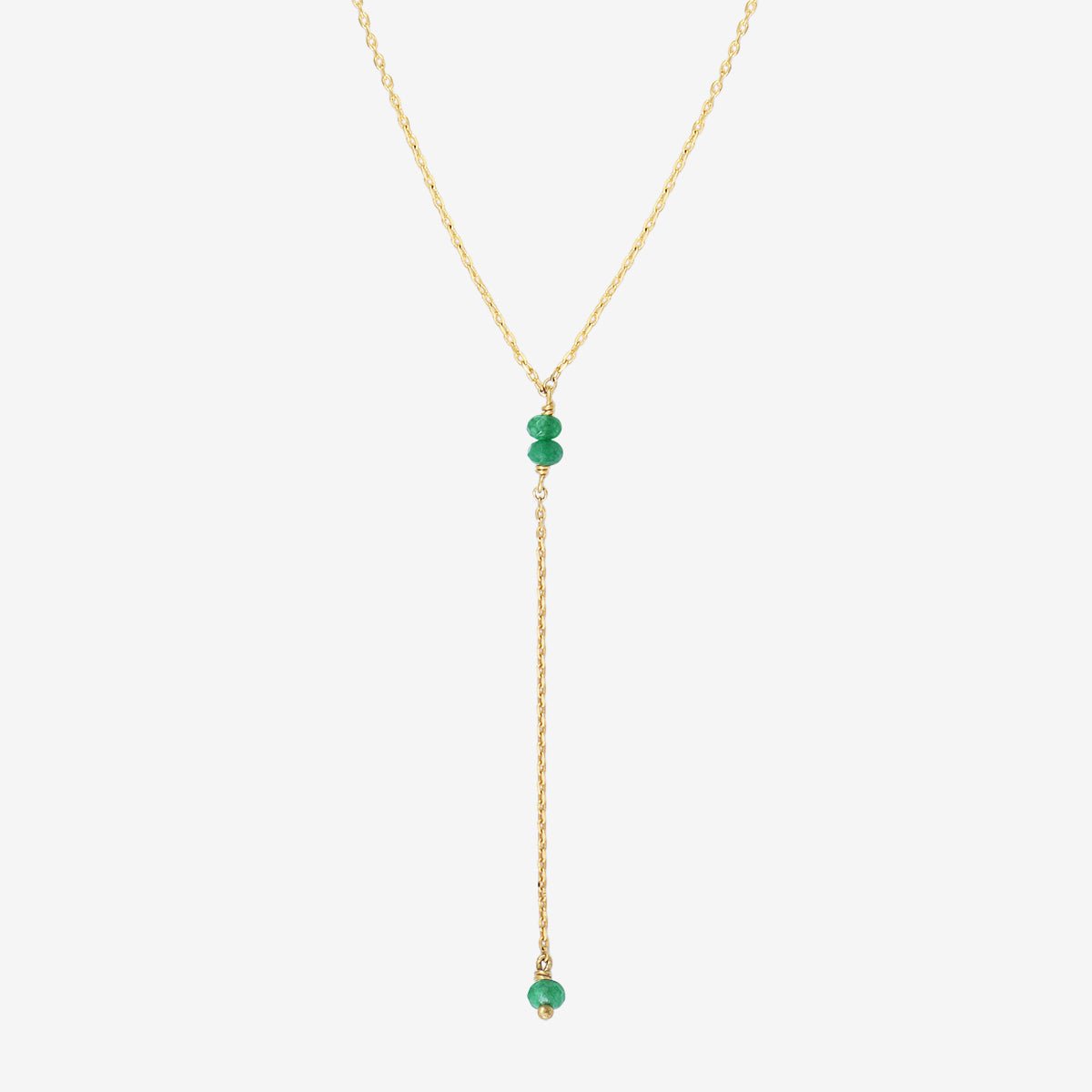 Collier doré cravate courte - venus vert, CAROLINE NAJMAN
