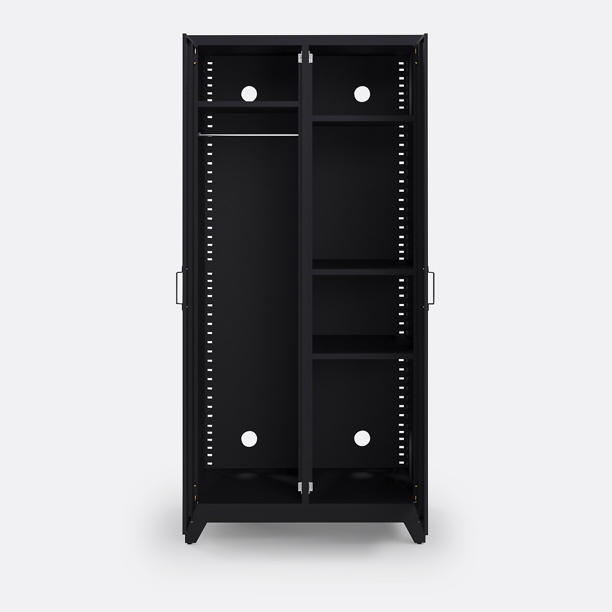 Kleiderschrank Hiba mit 2 Türen, Stahl schwarz, LA REDOUTE INTERIEURS