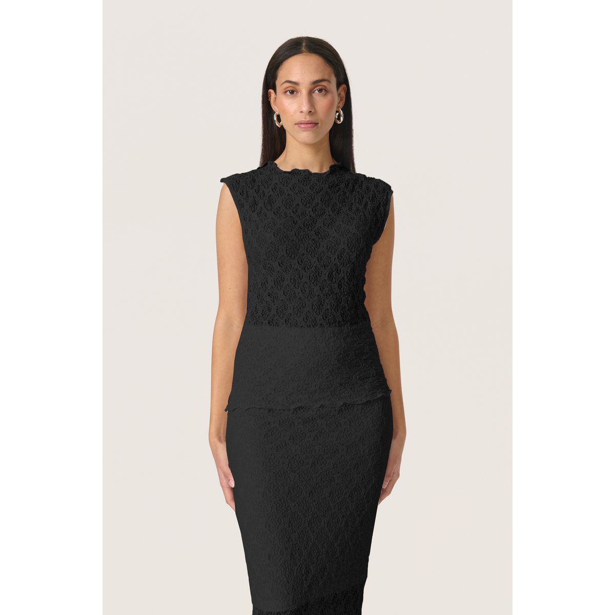 Jersey top noir black, SOAKED IN LUXURY