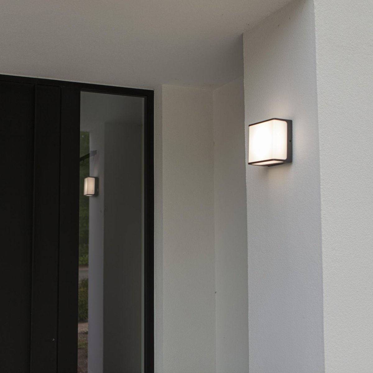 Applique murale d'extérieur sur secteur DOBLO GREY aluminium gris LED blanc chaud H8cm dark grey, LUMISKY