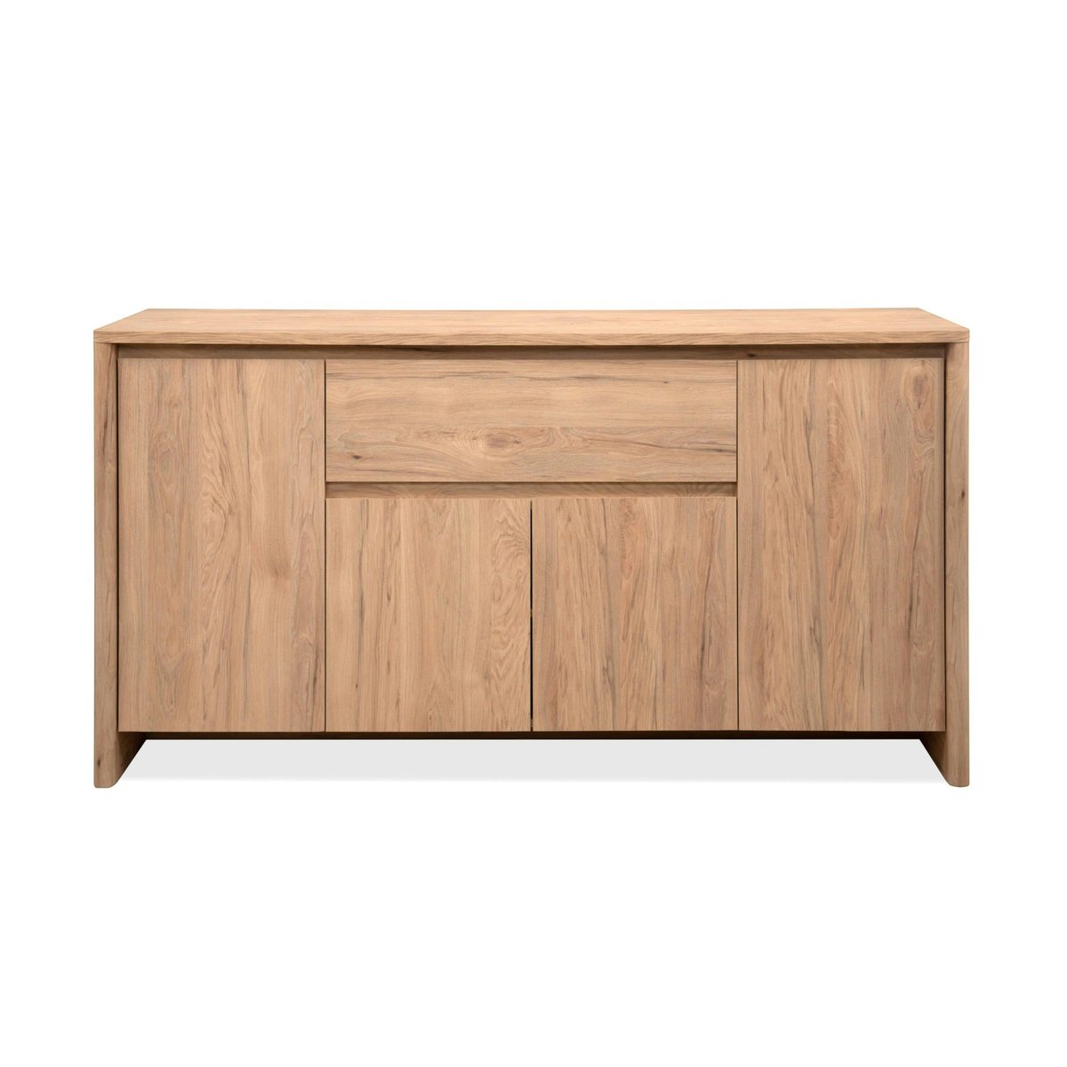 Buffet salle à manger effet bois 4 portes 1 tiroir ALVA bois naturel, PIER IMPORT
