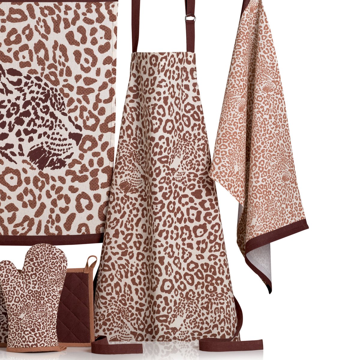 Tablier imprimée coton, Jag marron, C DESIGN HOME TEXTILE