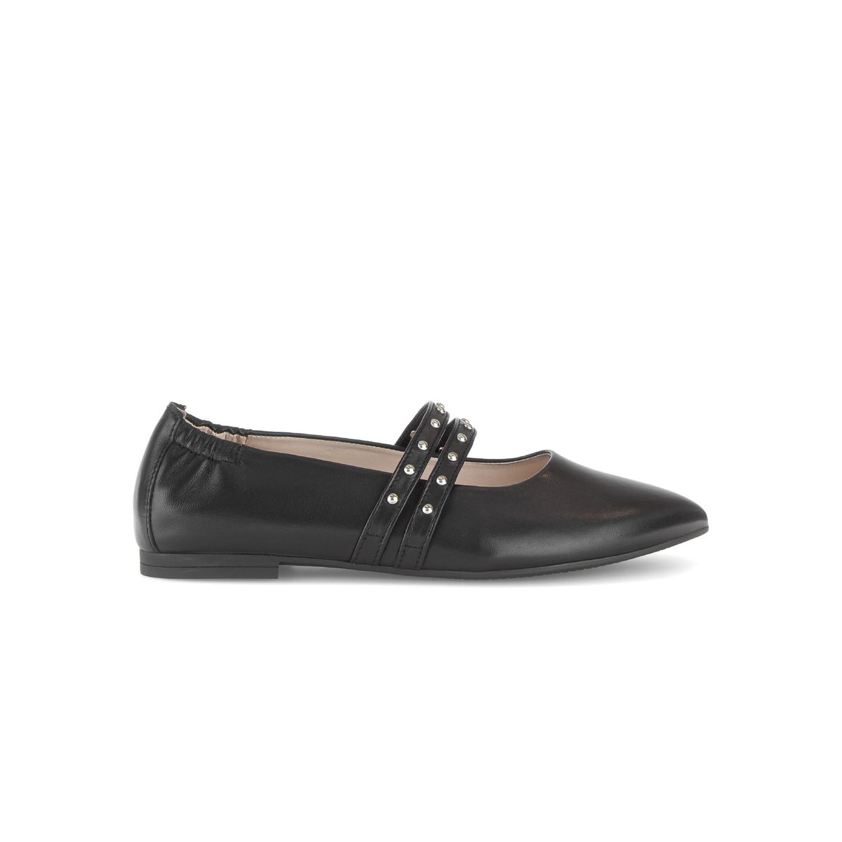 Ballerines en cuir à talon décroché noir, GABOR