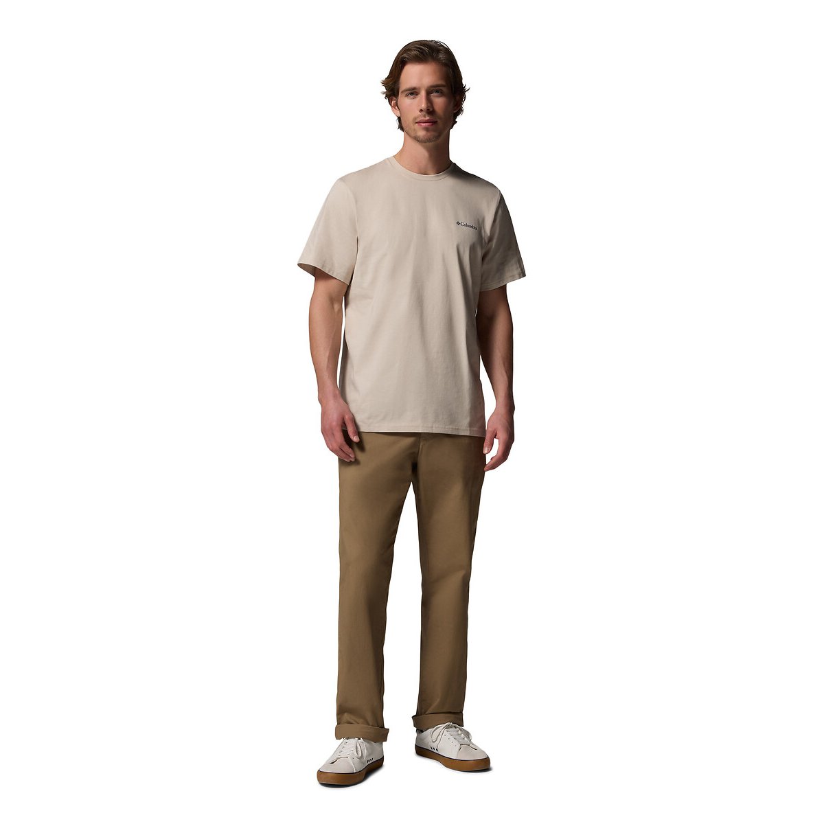 T-shirt manches courtes, imprimé dos beige, COLUMBIA