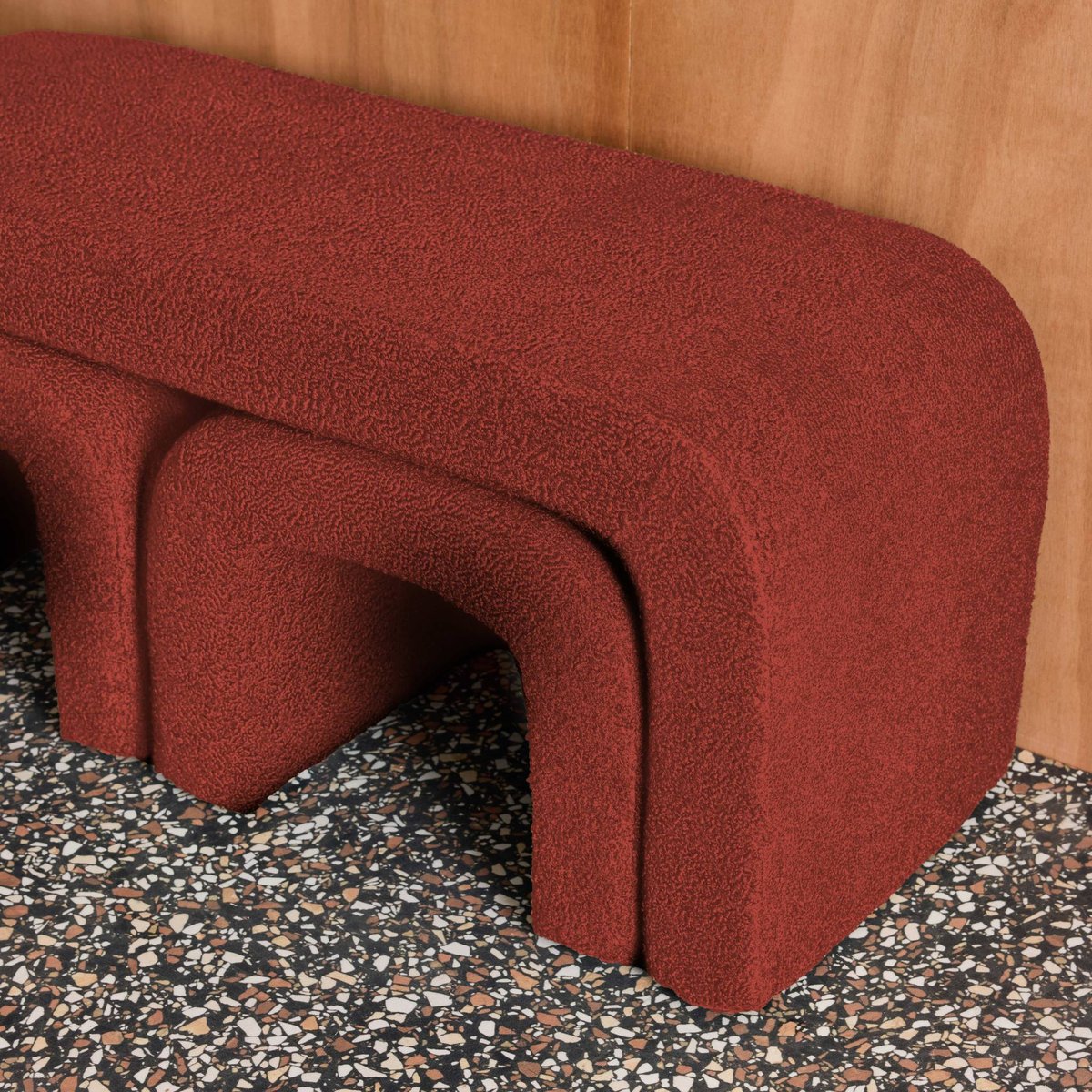 Banc et tabourets gigognes bouclette  INO kaki, SWEEEK
