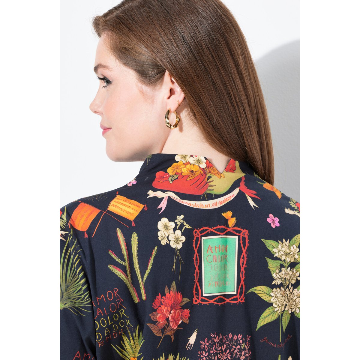 Chemisier motif champêtre noir, ULLA POPKEN