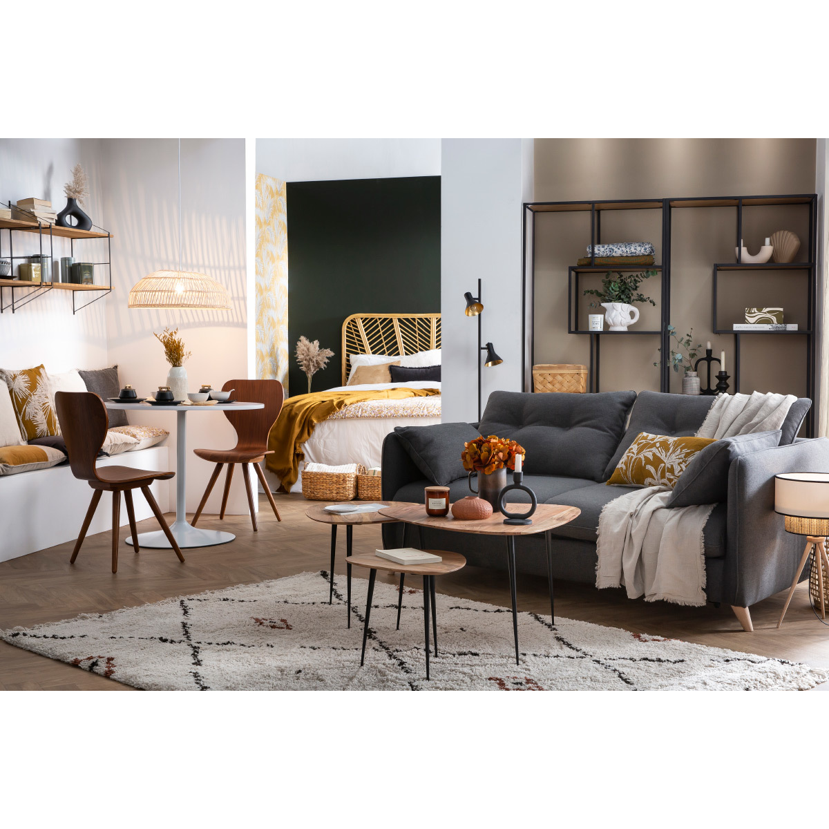 Table à manger design ronde D90 cm CALISTA blanc, MILIBOO