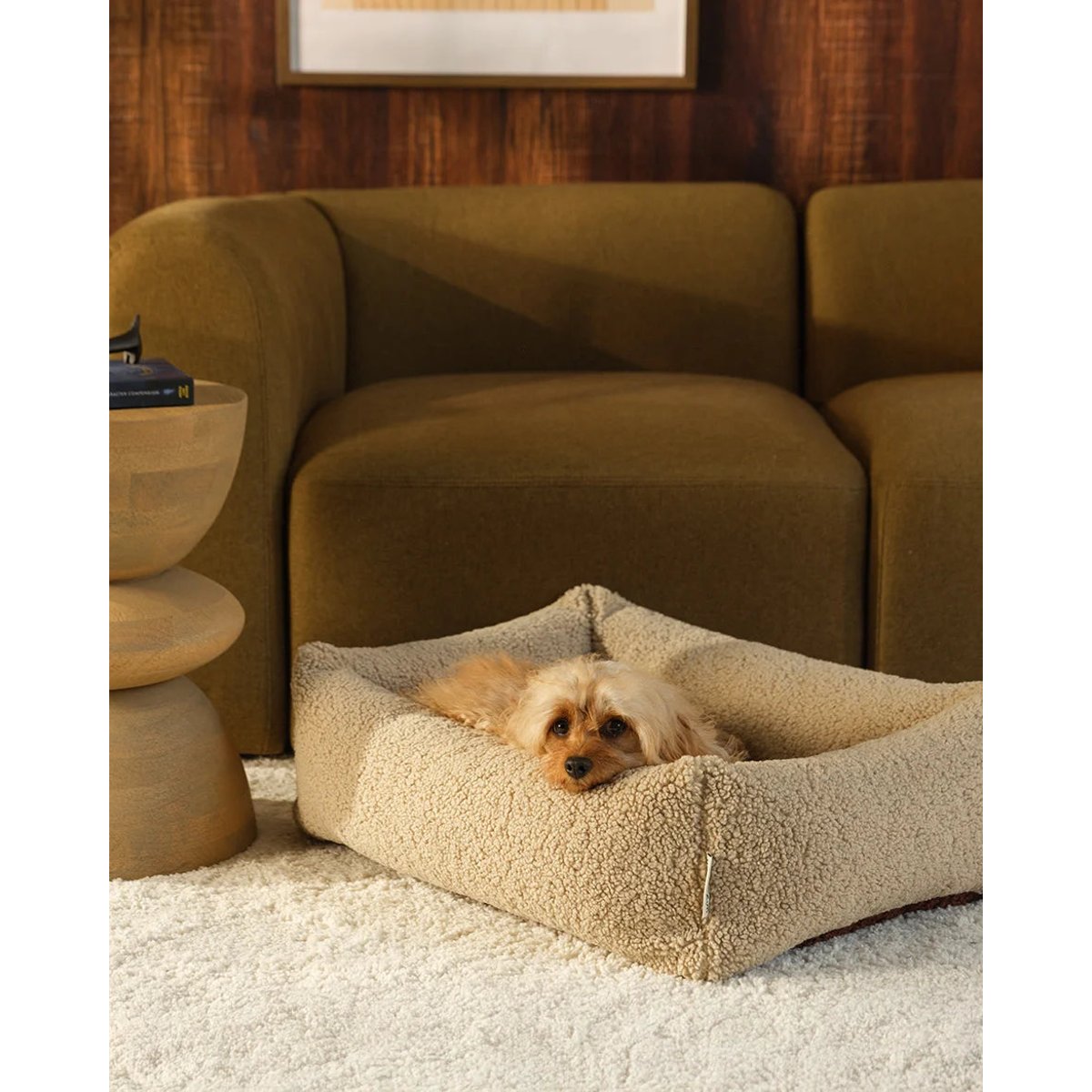 Lit douillet pour animaux M en Teddy biscuit, WIGIWAMA