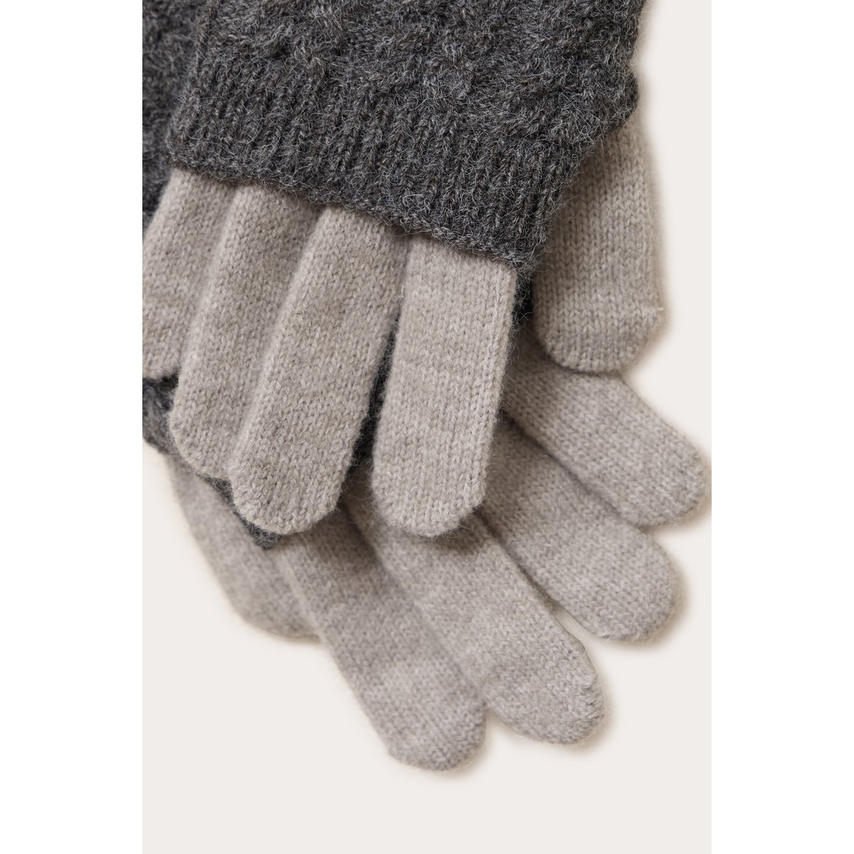 Gants mitaines 2-en-1 gris clair, CACHE CACHE
