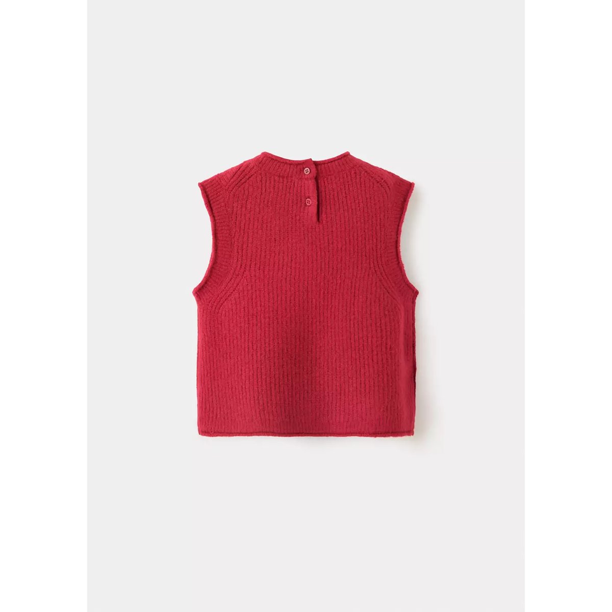 Gilet maille côtelée rouge, MANGO BABY