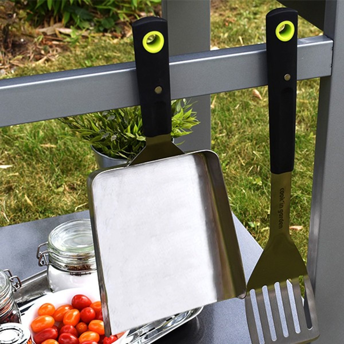 Spatule à bords relevés et manche soft touch couleur unique, COOK IN GARDEN
