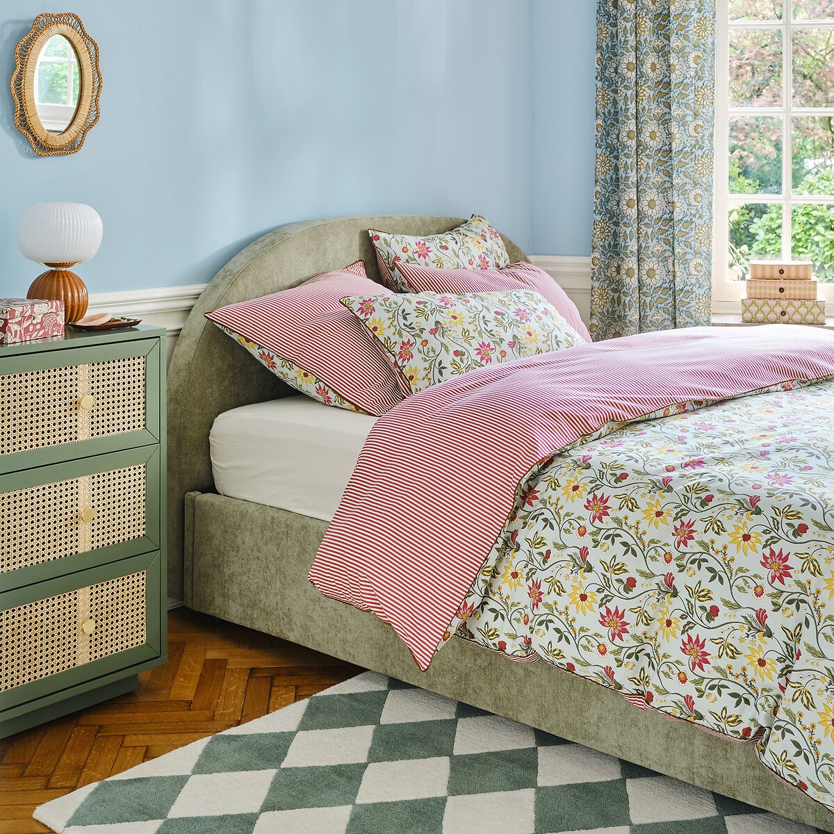 Housse de couette en coton lavé, imprimé floral, HARNEY imprimé fleurs, LA REDOUTE INTERIEURS