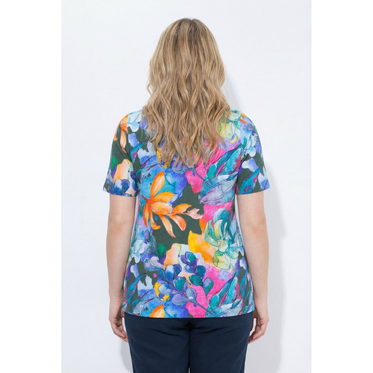 T-shirt en coton bio, motif artichauts kaki, ULLA POPKEN