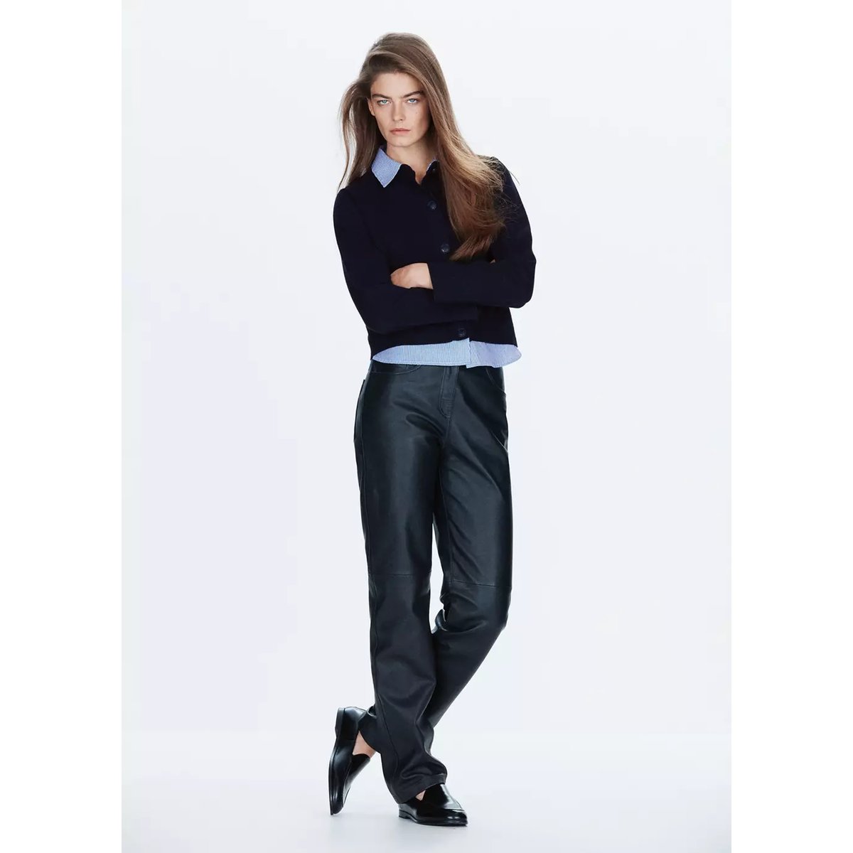 Veste en maille à double effet bleu marine, MANGO