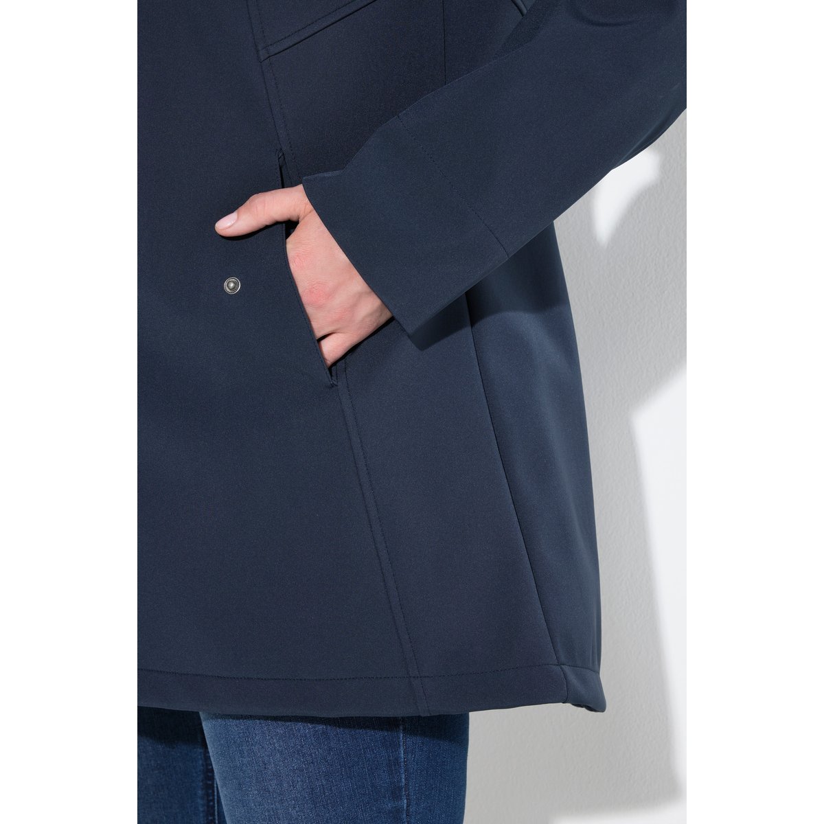 Veste Softshell HYPRAR à capuche marine, ULLA POPKEN