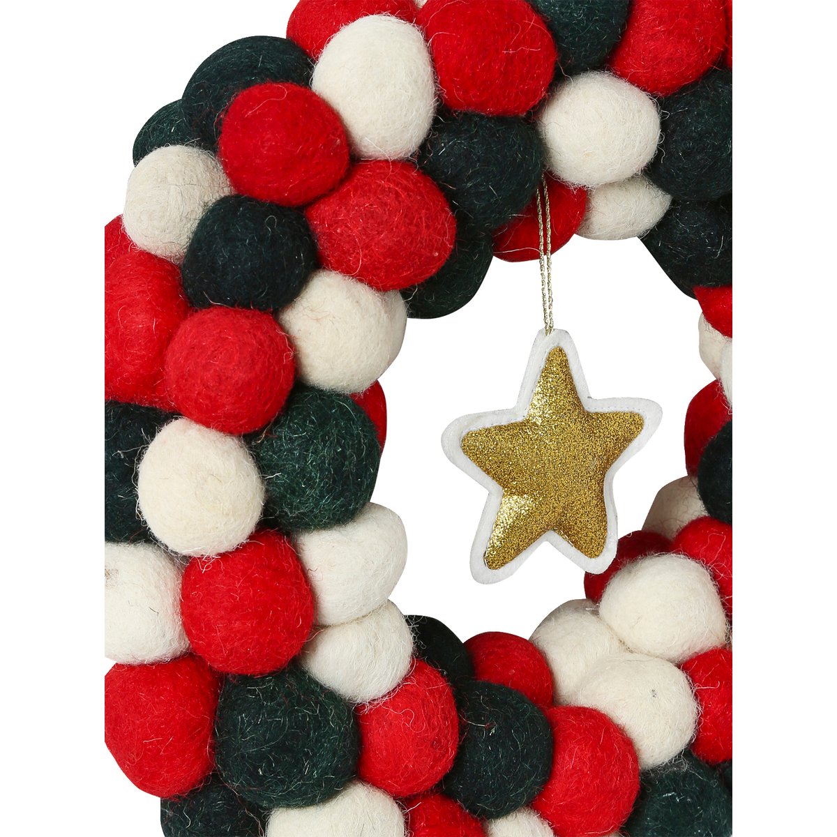 Couronne de Noël en feutrine rouge, VERTBAUDET