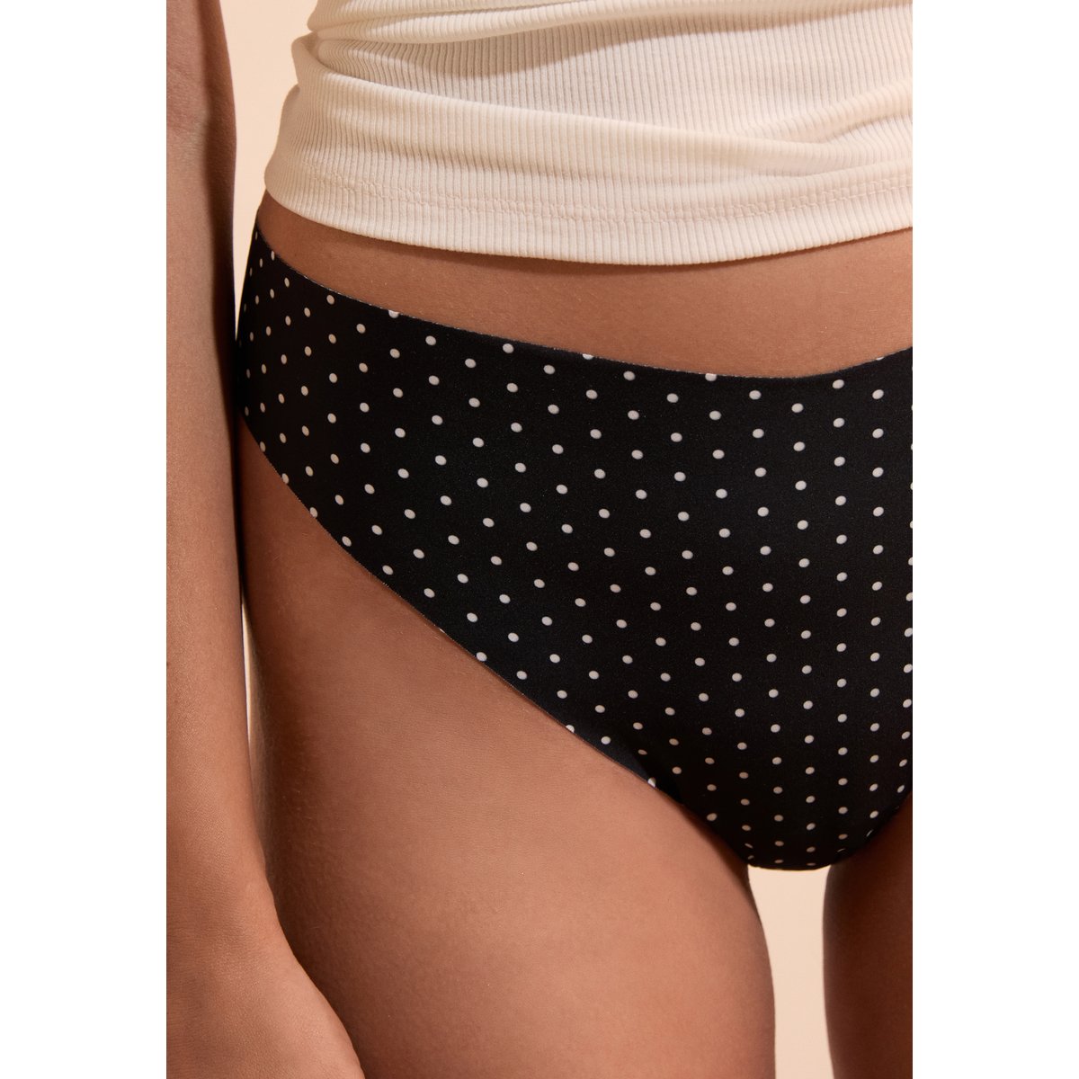 Tanga en microfibre sans couture à motifs CONFORT PRINT2 noir, ETAM