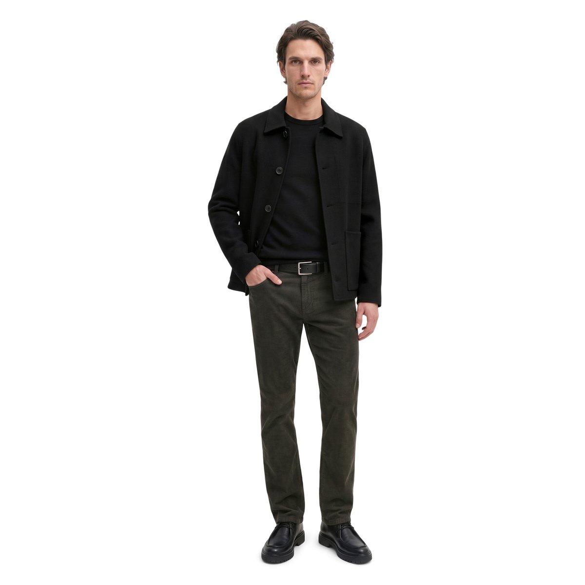 Veste en laine coupe classique en laine mélangée double face toute douce noir, MARC O'POLO