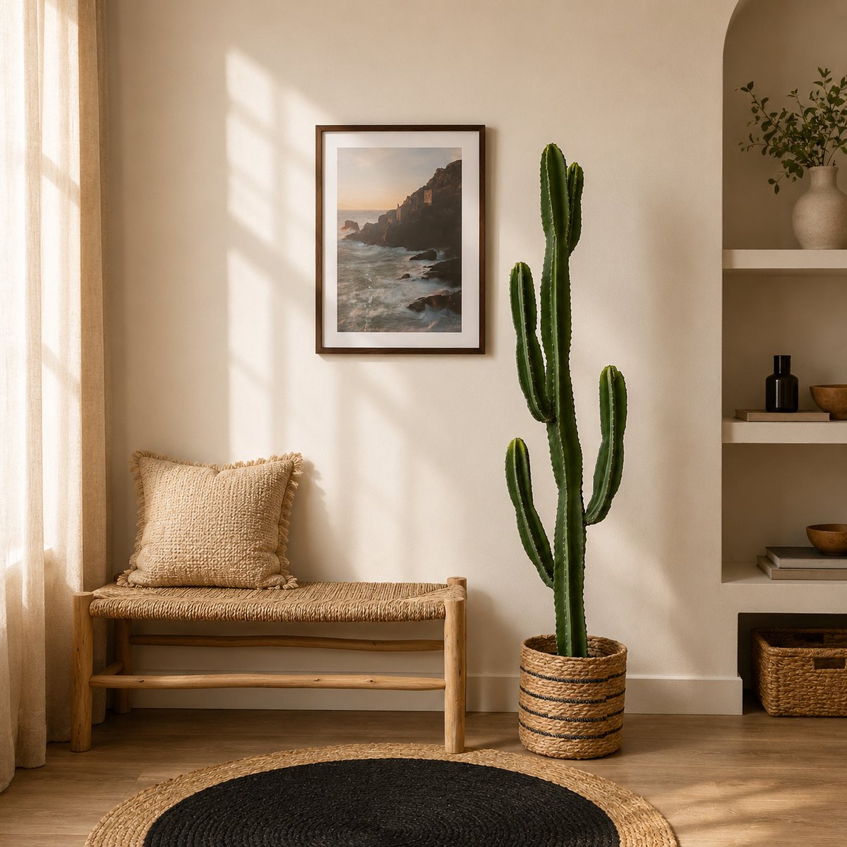Cactus artificiel grande taille 155cm vert, LIGNE DECO