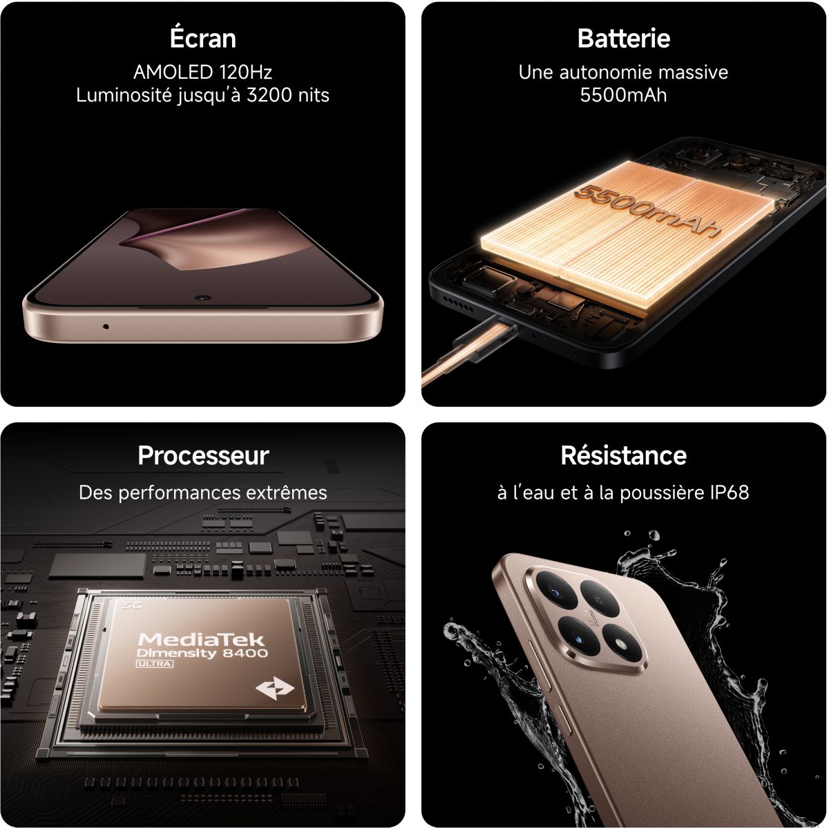 Smartphone 15T conçu avec Leica 5G 256Go Gris couleur unique, XIAOMI