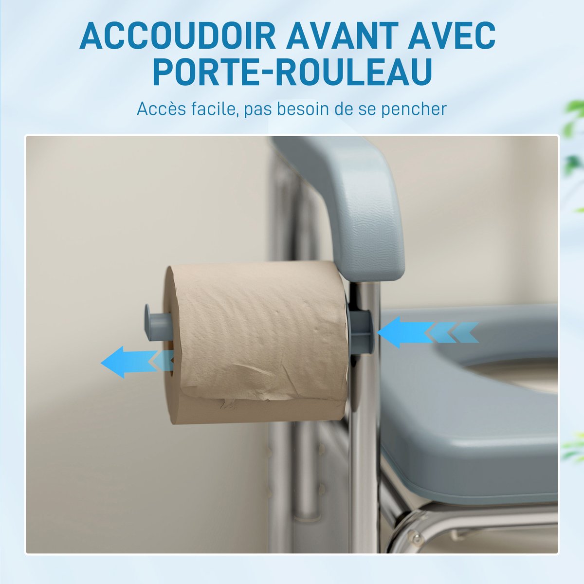 Fauteuil roulant avec cuvette Aluminium Gris gris, HOMCOM