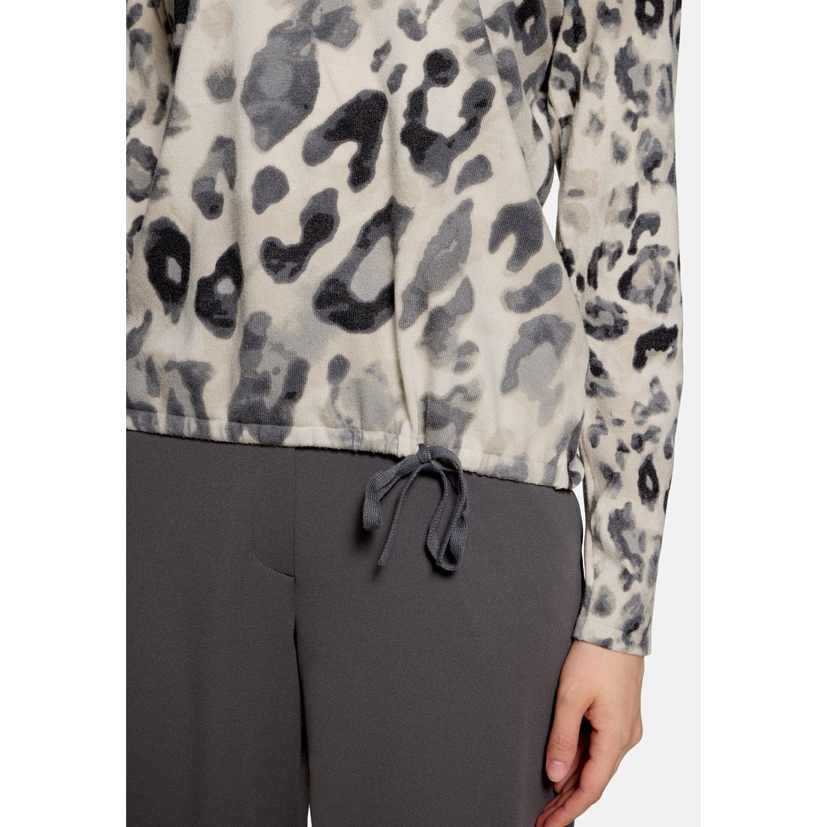Pull-over en maille à manches longues gris/beige, BETTY BARCLAY