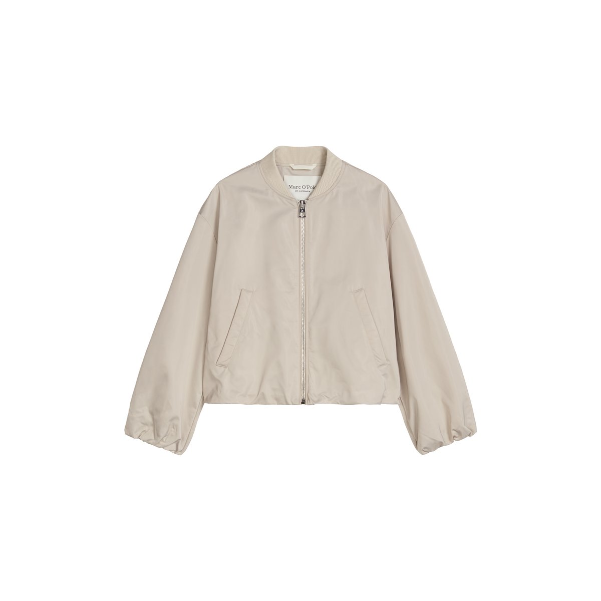 Blouson style aviateur regular cropped en polyester recyclé gris clair, MARC O'POLO
