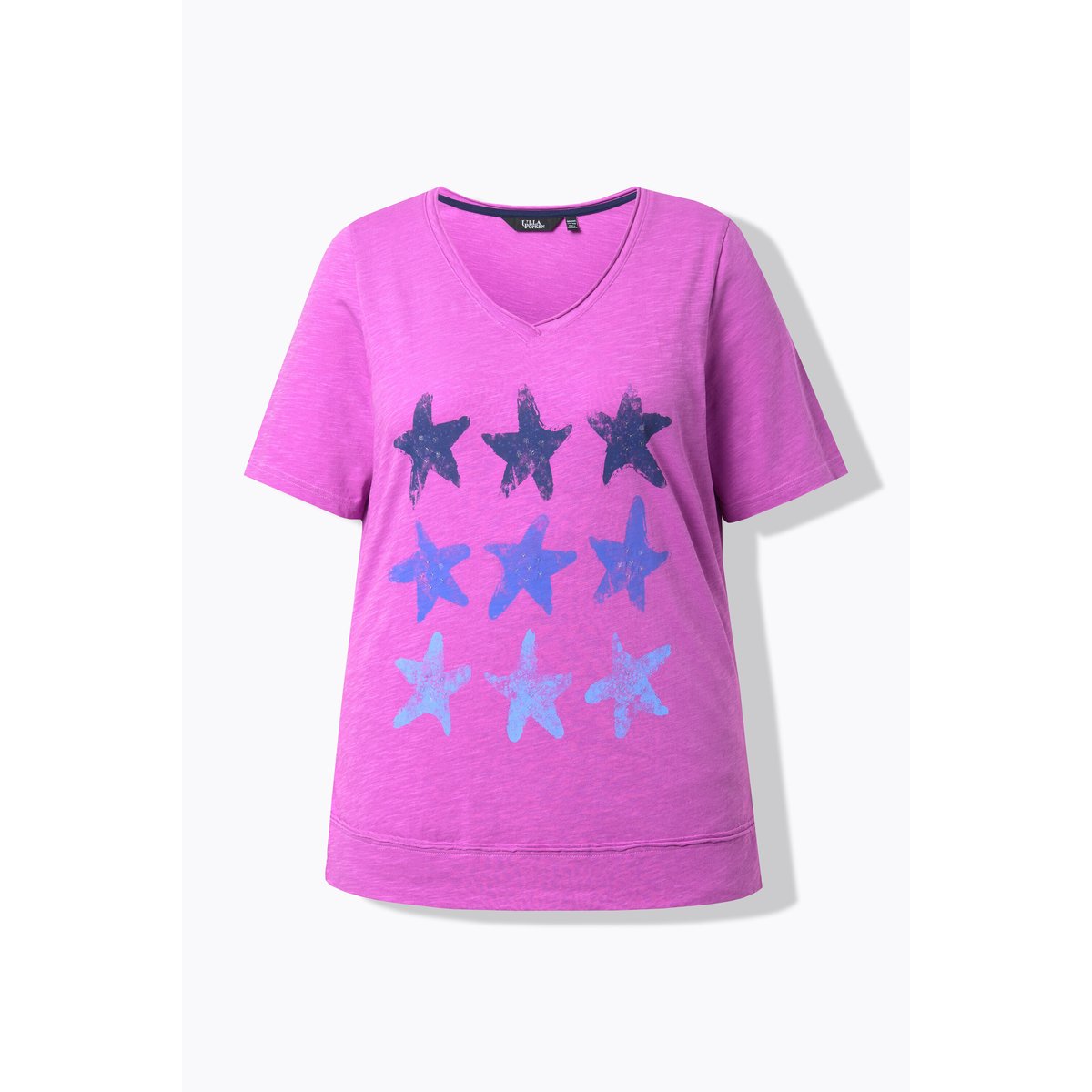 T-shirt imprimé étoiles de mer, bords francs crocus violet, ULLA POPKEN