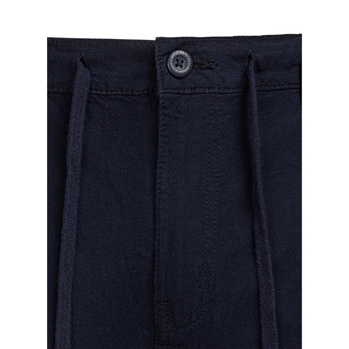 Short bleu foncé à coupe droite pourvu d'un cordon de serrage à la taille bleu foncé, TEDDY SMITH