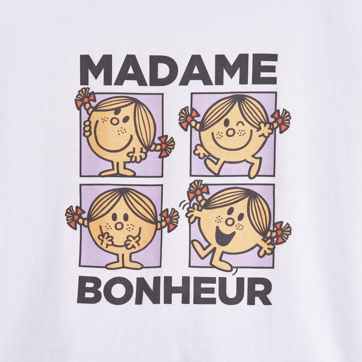 Pyjashort Madame Monsieur blanc/violet, SNOOPY