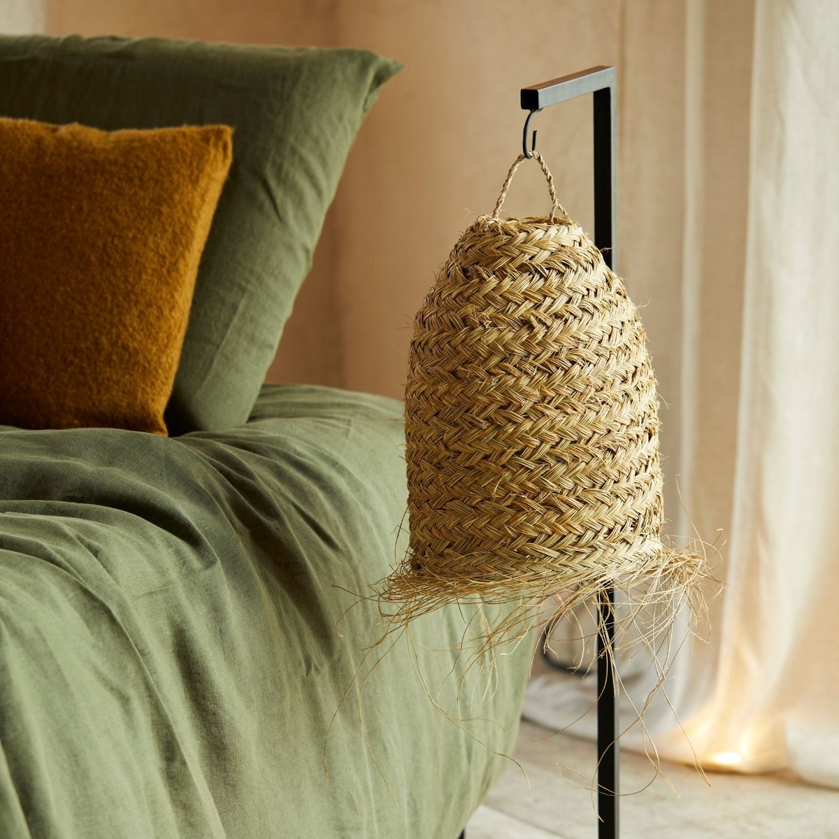 Abat-jour tube fibre de palmier - LOJI naturel, HOME MAISON