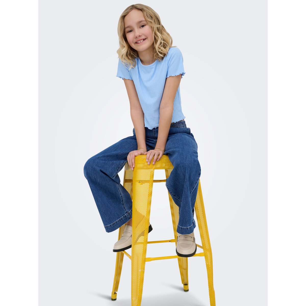 Jean À Jambe Large medium blue denim 1, KIDS ONLY