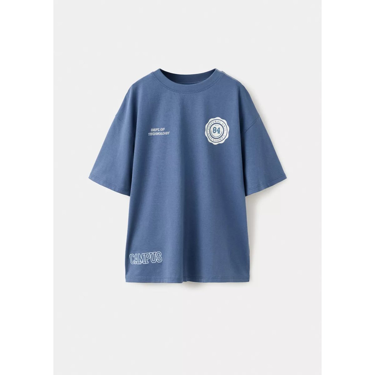 T-shirt oversize imprimé bleu, MANGO KIDS