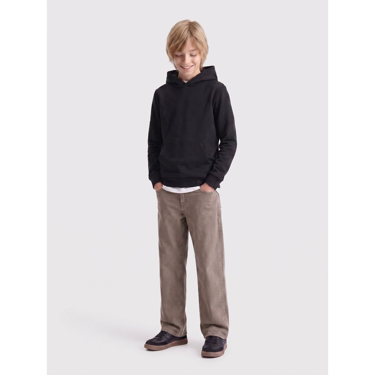 Jean À Jambe Large marron - light brown denim, ONLY & SONS JUNIOR