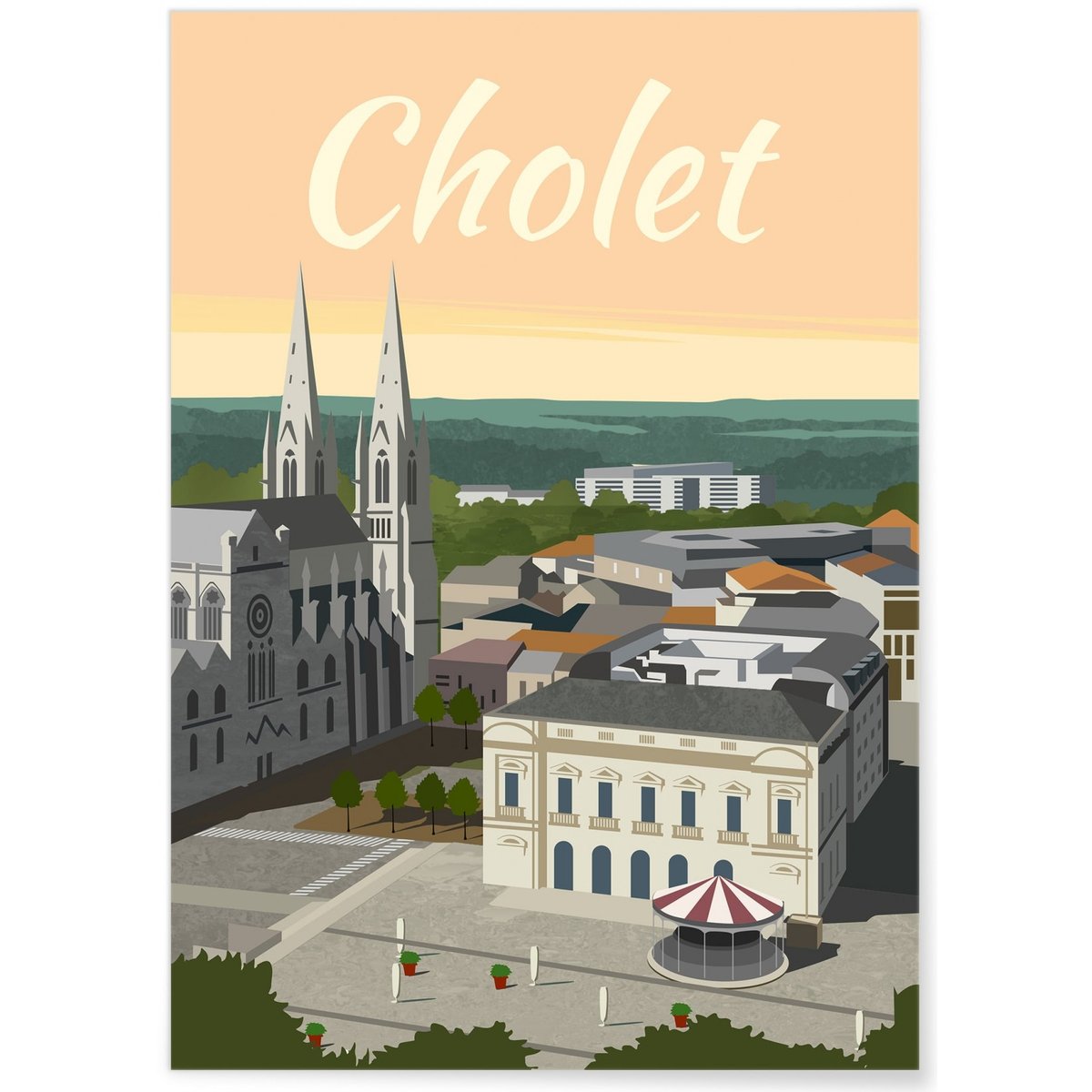 Affiche ville Cholet blanc, L'AFFICHERIE