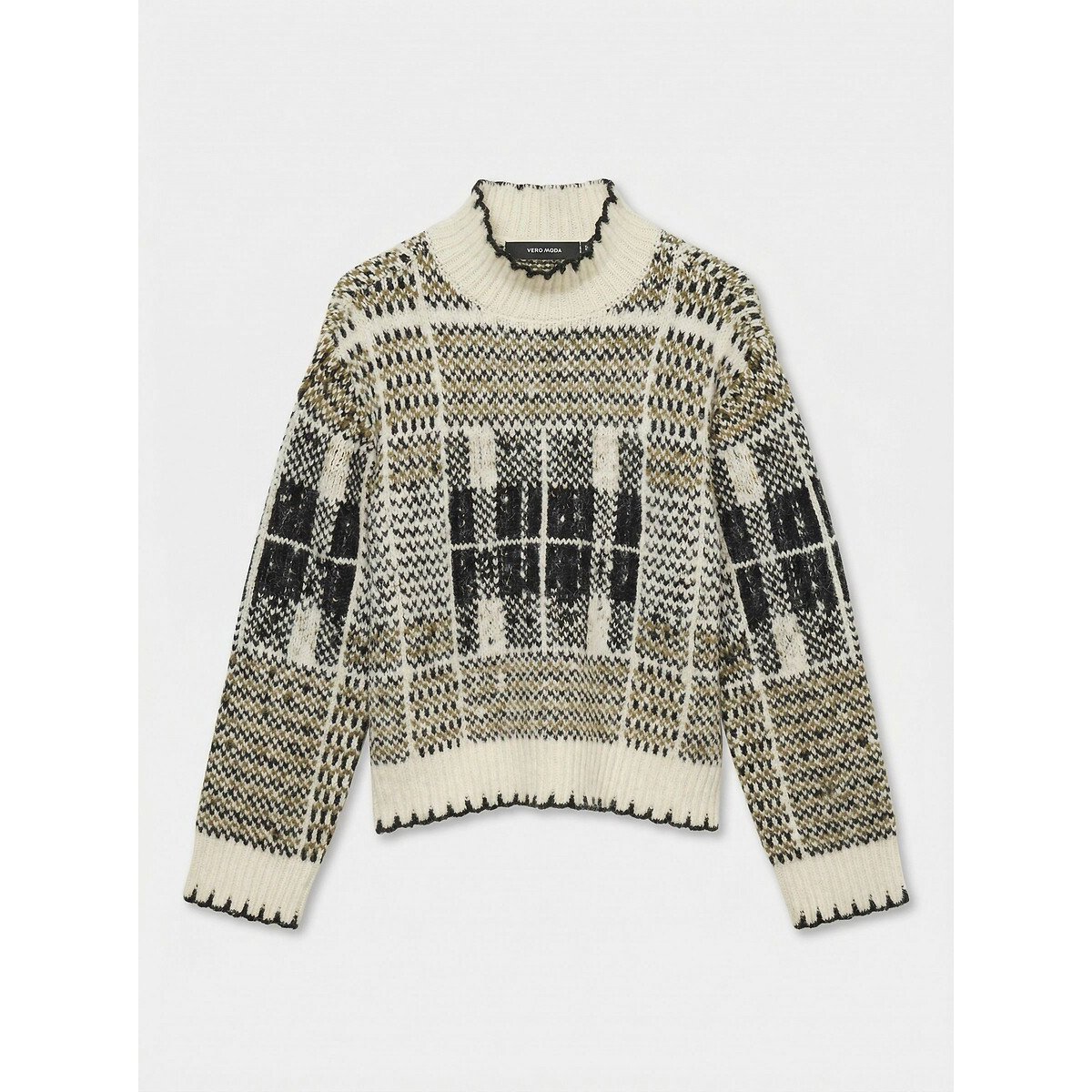 Maglione a maniche lunghe fantasia écru, VERO MODA