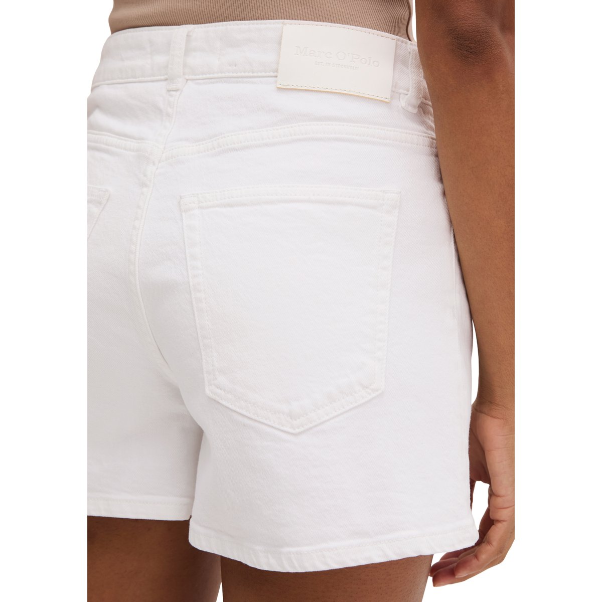 Short en jean regular en mélange de coton organique blanc, MARC O'POLO