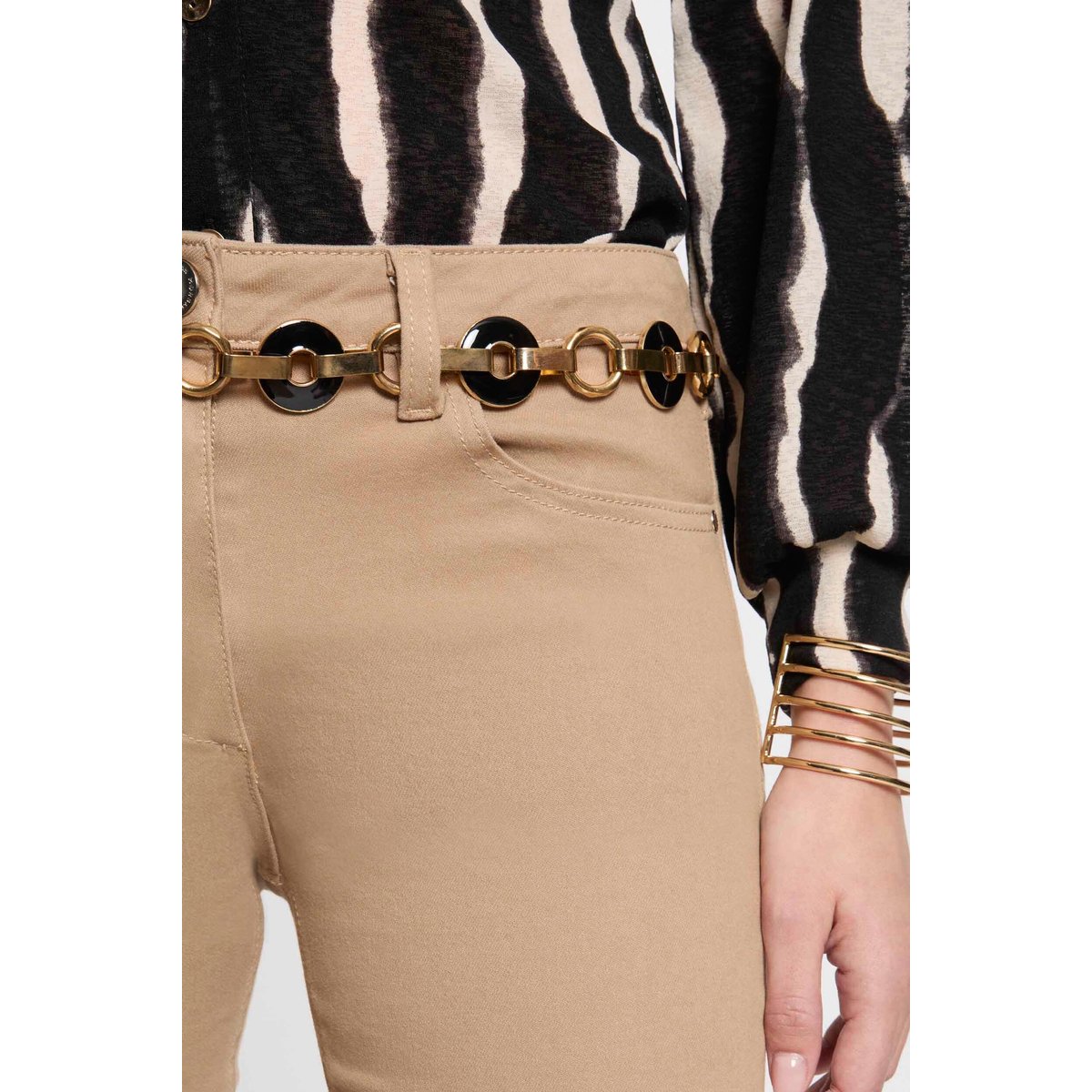 Pantalon droit camel, MORGAN