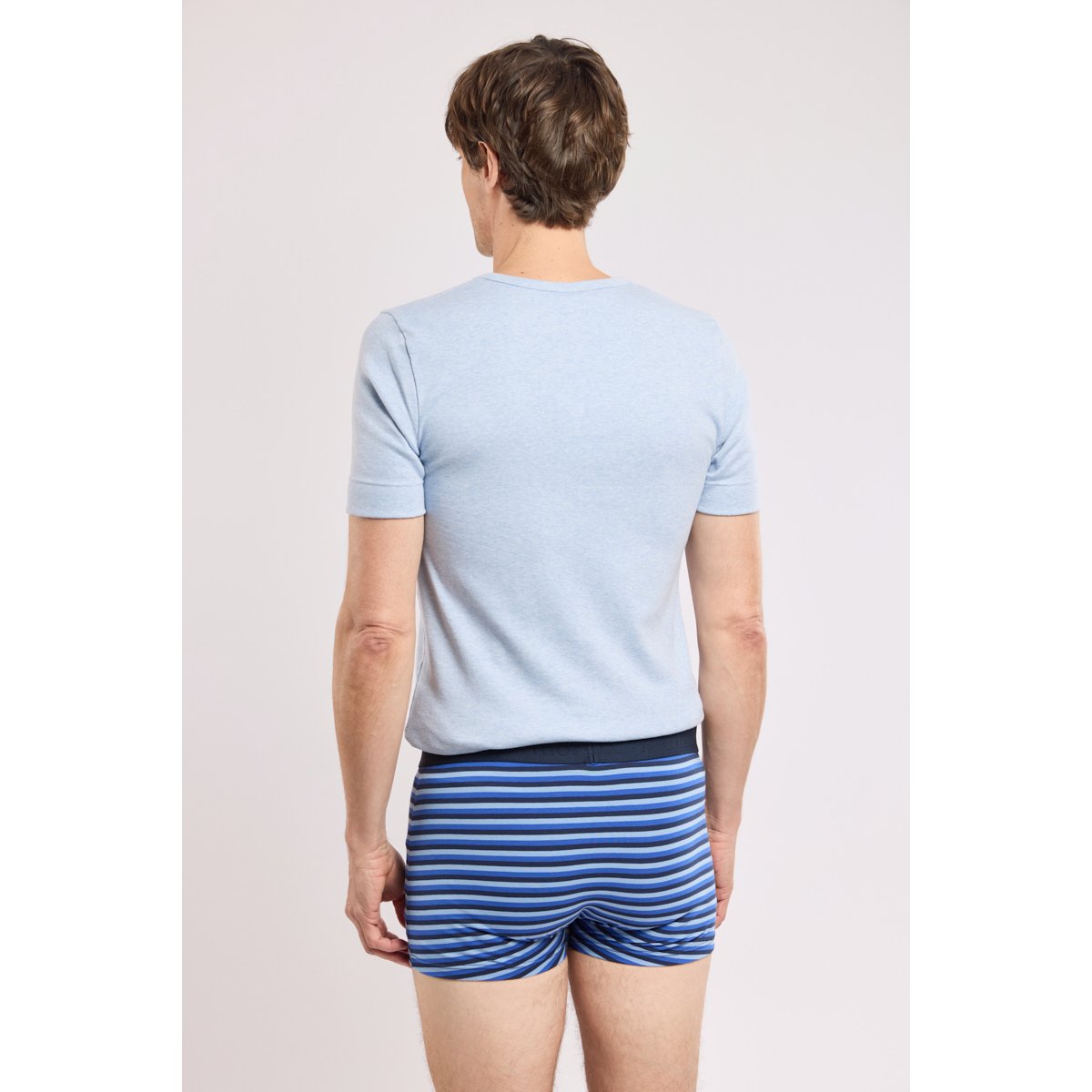 Boxer rayé - coton issu de l'agriculture biologique marine deep/mazarine/placi, ARMOR-LUX