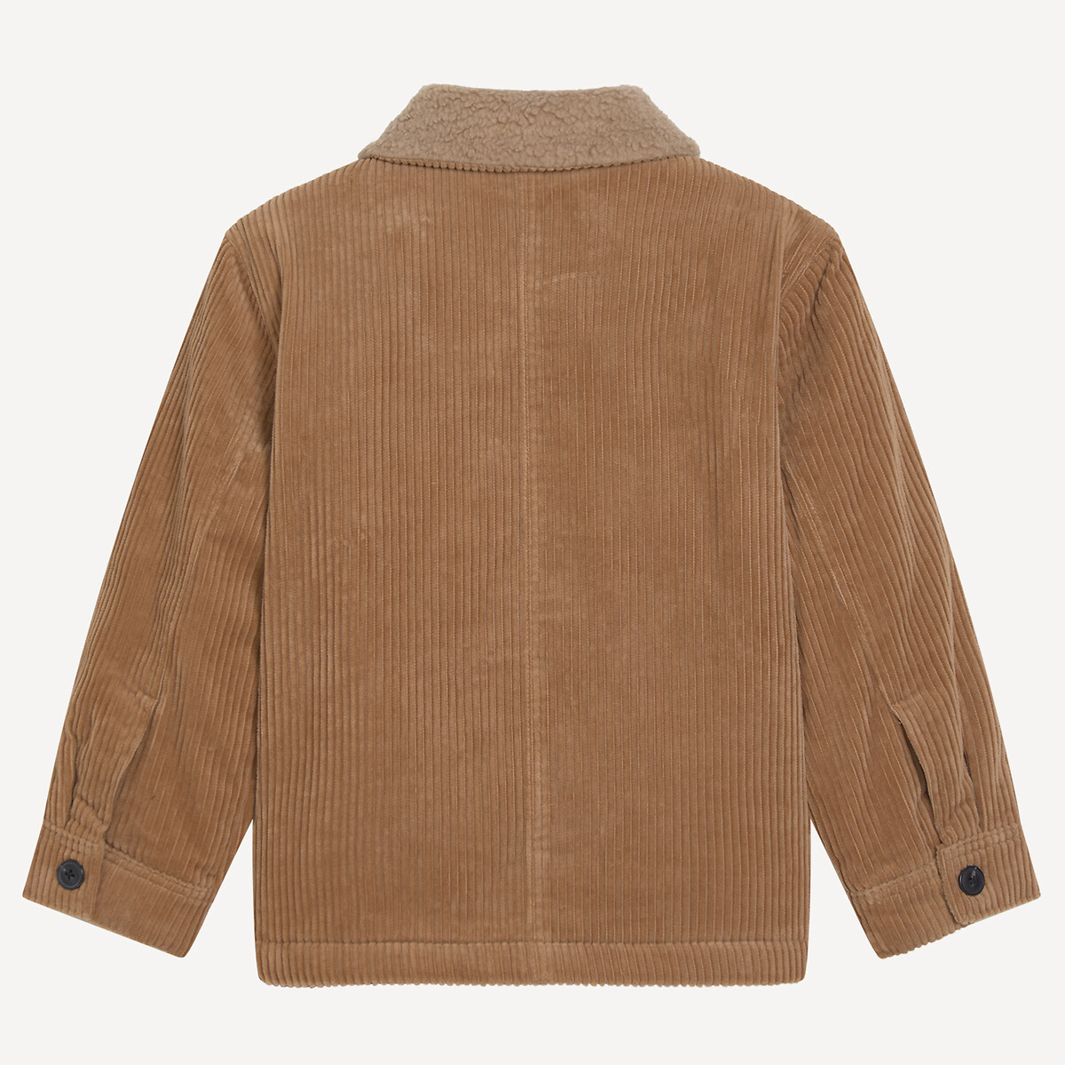 Veste worker en velours côtelé, col en imitation fourrure camel, LA REDOUTE COLLECTIONS