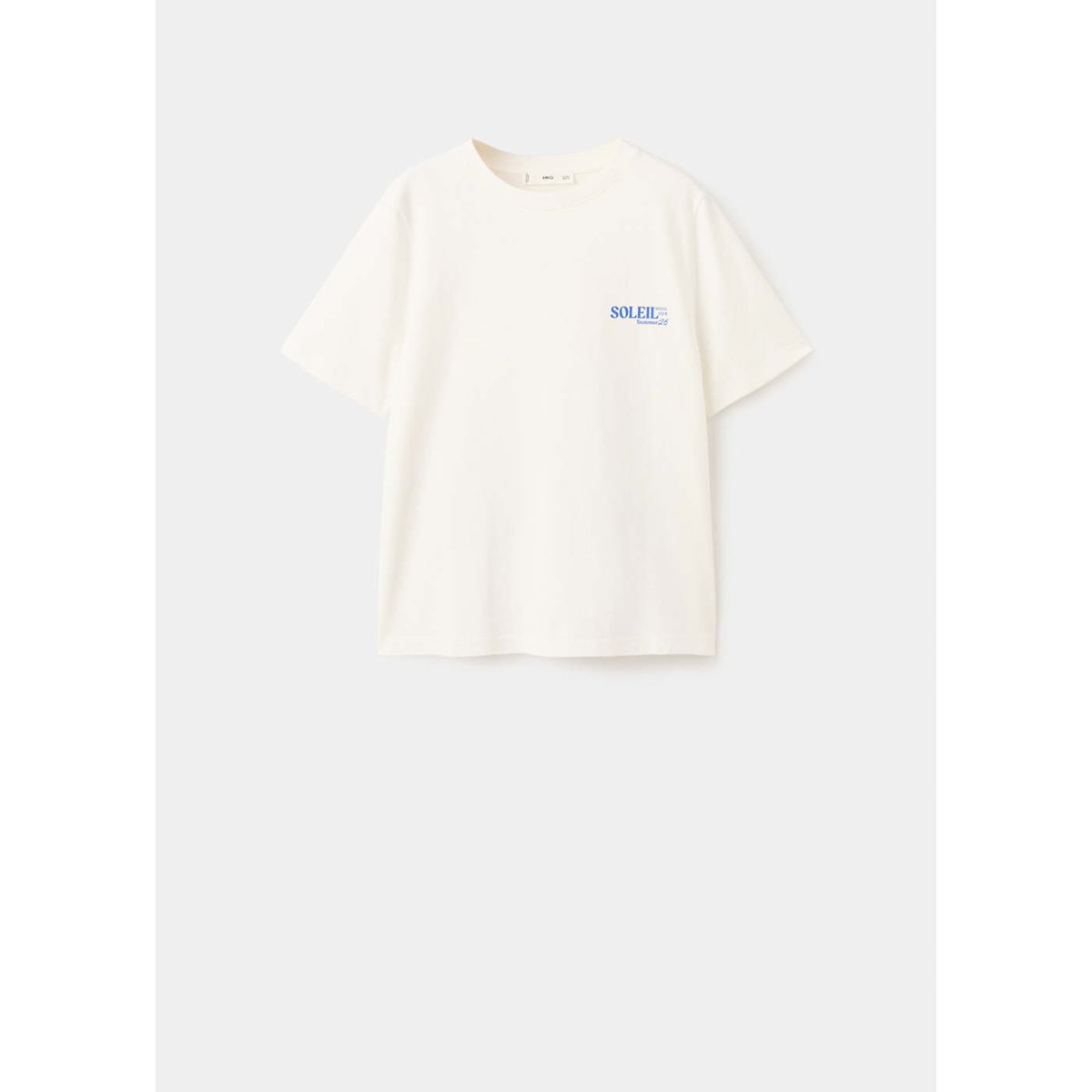 T-shirt en coton imprimé bleu, MANGO