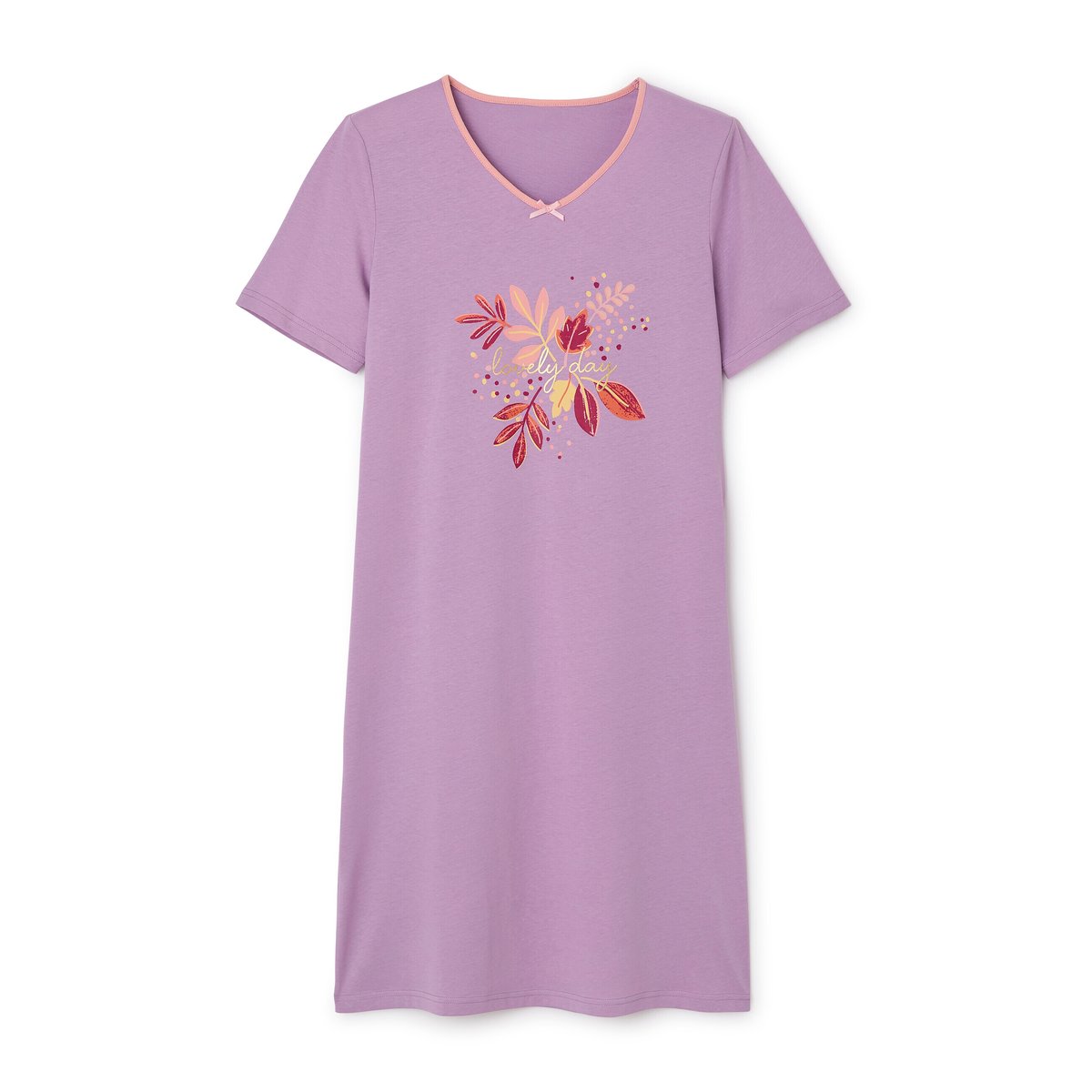 Lot de 3 chemises de nuit, 2 longueurs - Standard lot violet, DAMART