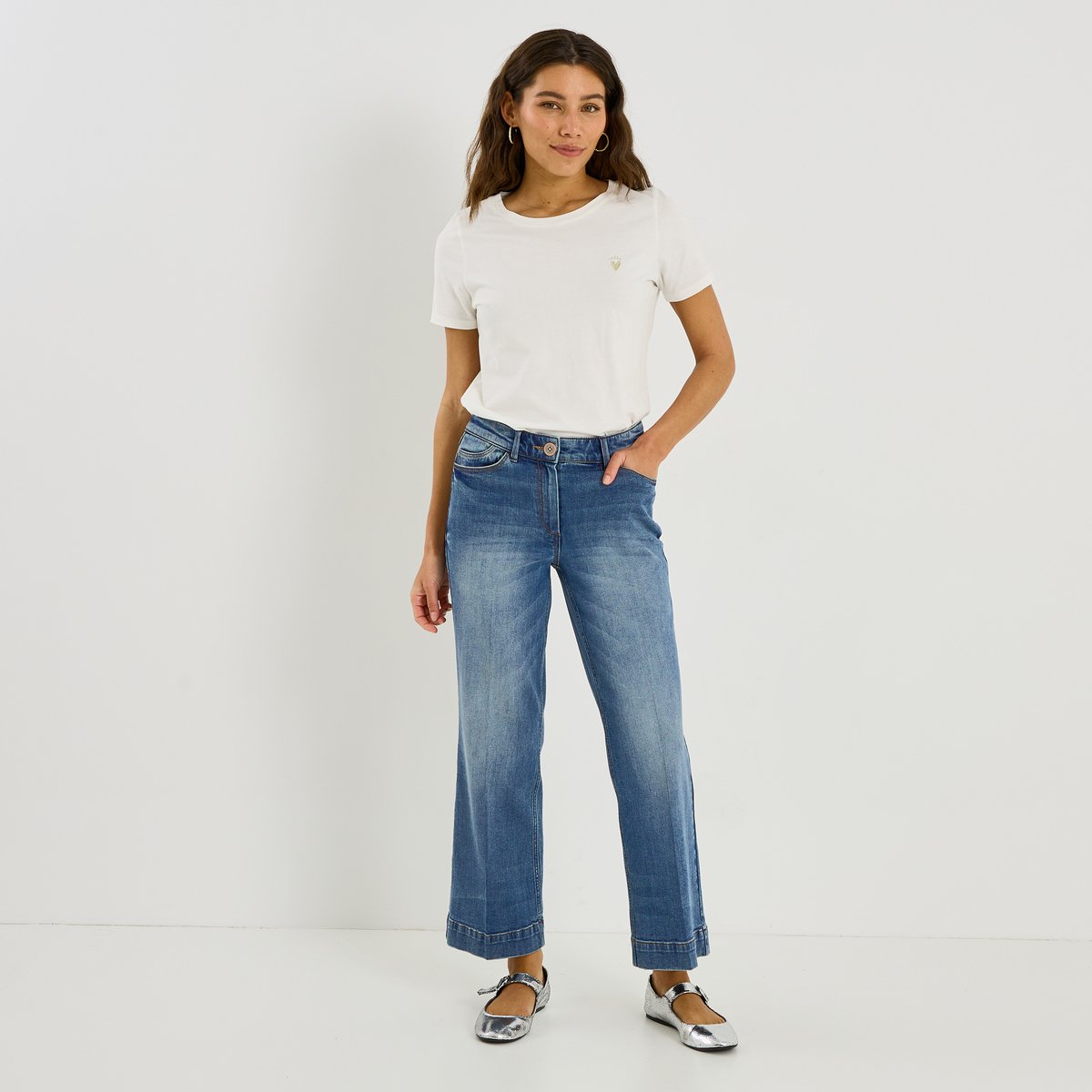 Jean flare raccourci KANSAS RF02 bleu, GRAIN DE MALICE