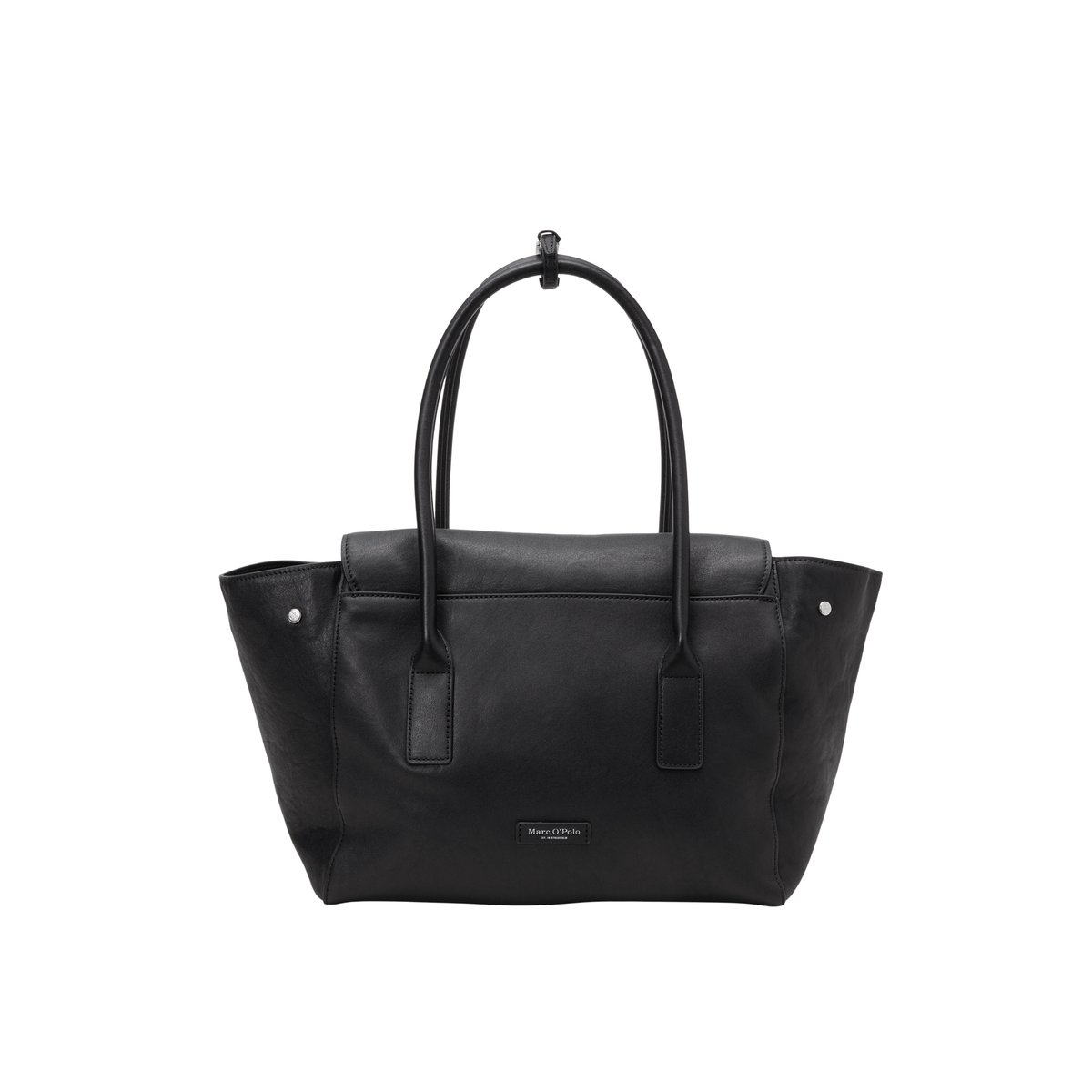 Sac cabas modèle Gaby, grand format en cuir de vachette de qualité supérieure noir, MARC O'POLO