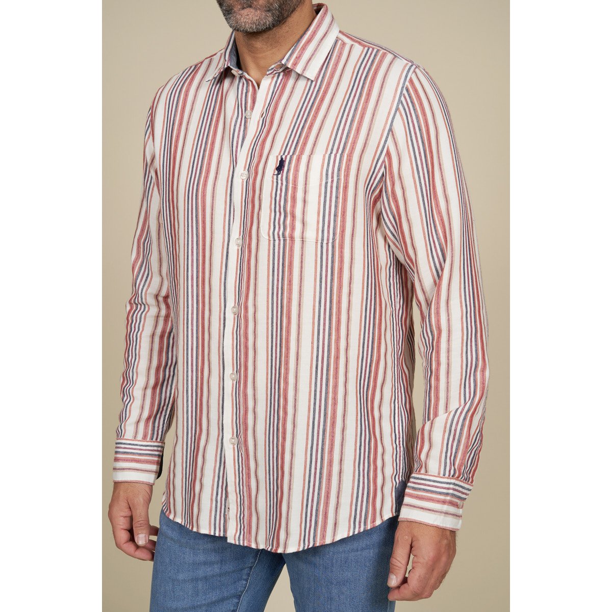 Chemise à rayures fluide vieux rose, MCS