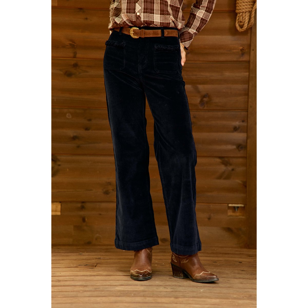 PANTALON uni ATLANTYO 25-marine, LA PETITE ETOILE