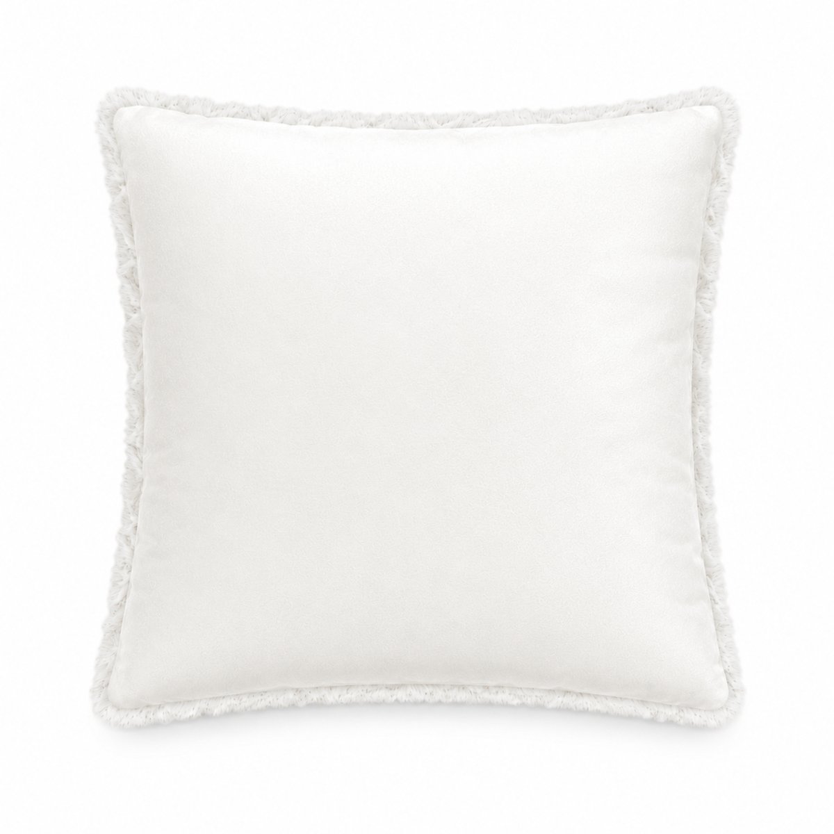 Coussin décoratif moucheté à texture bouclée et dos velours - QABANE ecru, HOME MAISON