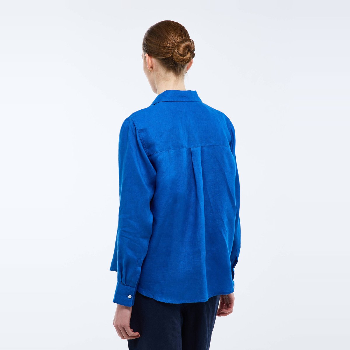 Chemise manches longues unie en lin super sonic, MONOPRIX