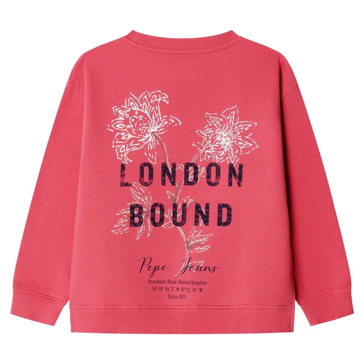Sweat-Shirt À Col Rond Coupe Décontractée rouge rugby, PEPE JEANS